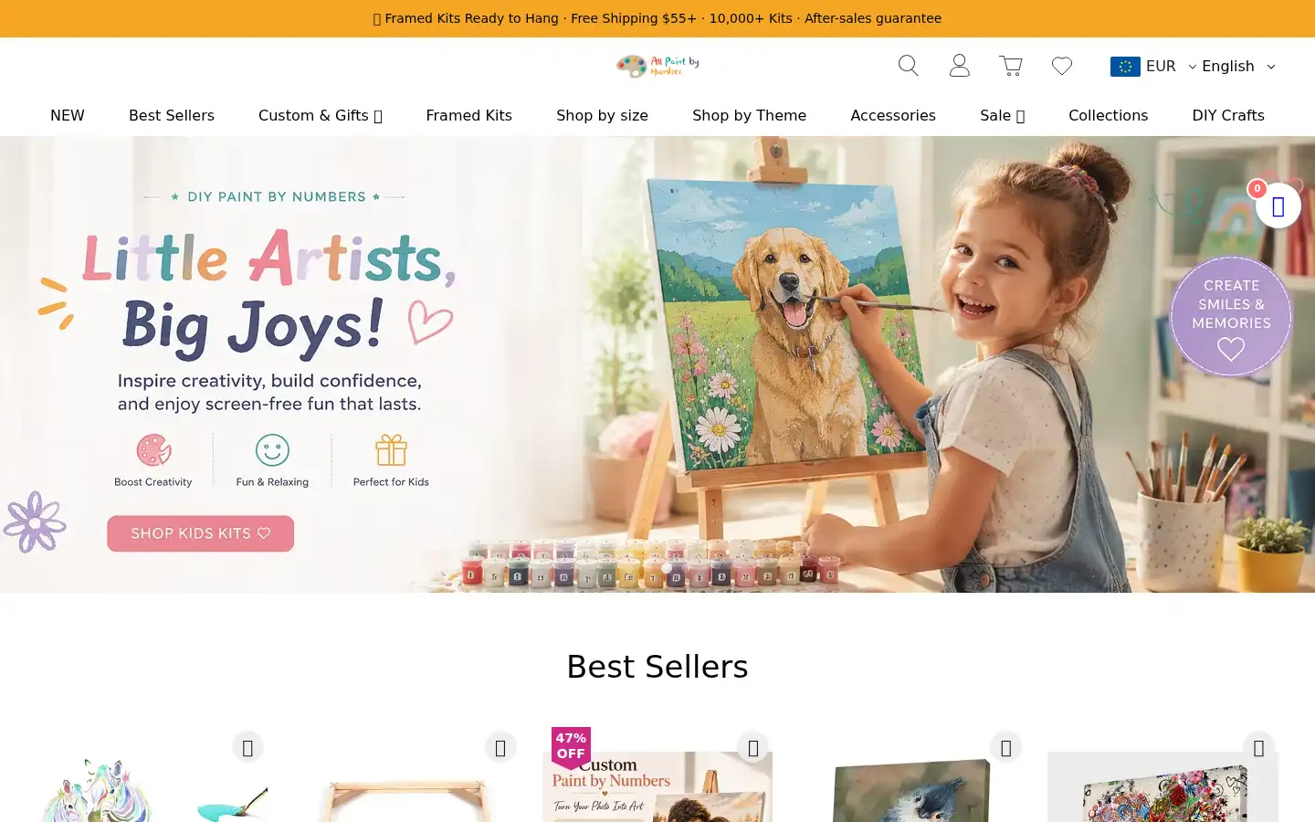 Screenshot of allpaintbynumber.com