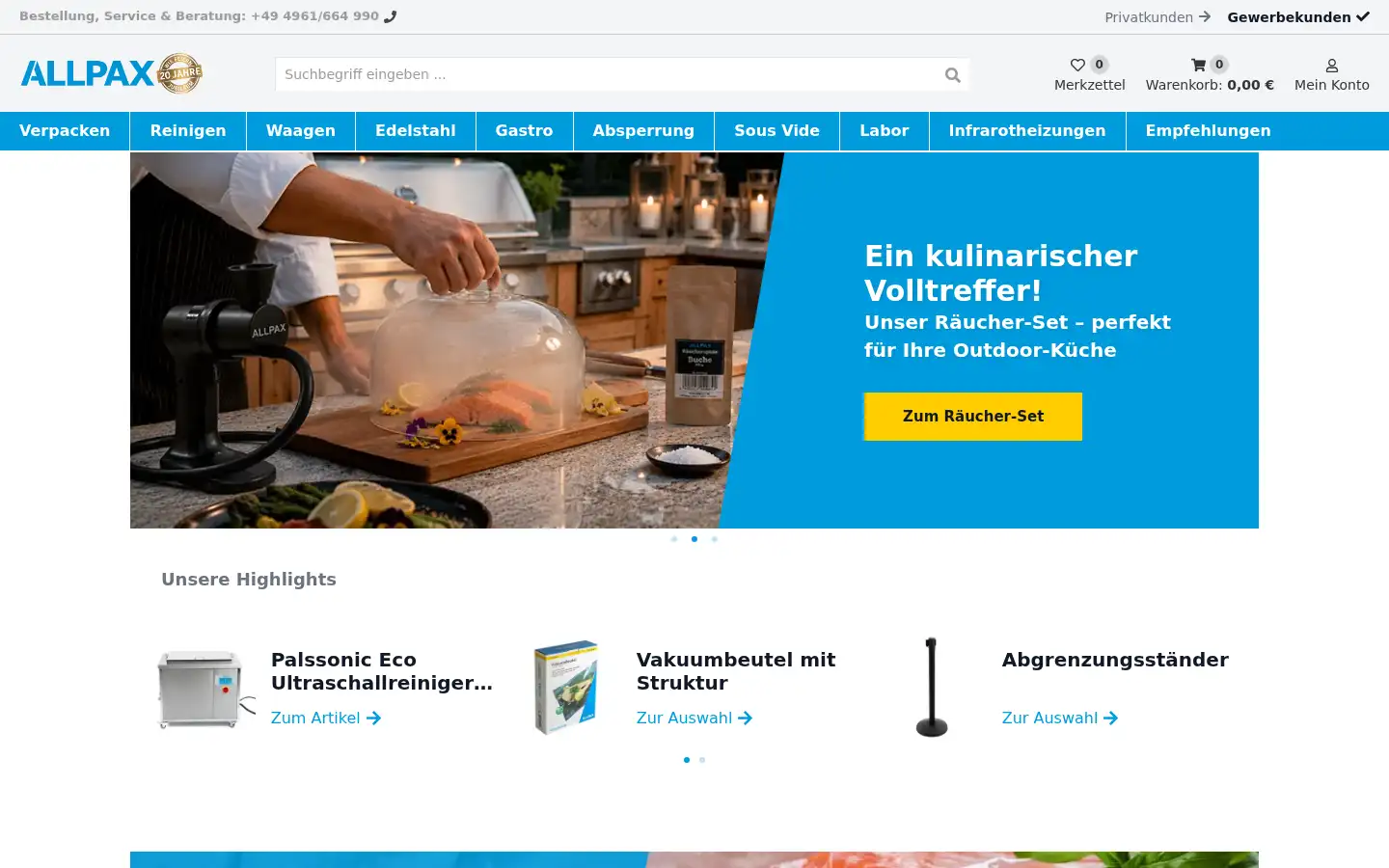Screenshot of allpax.de