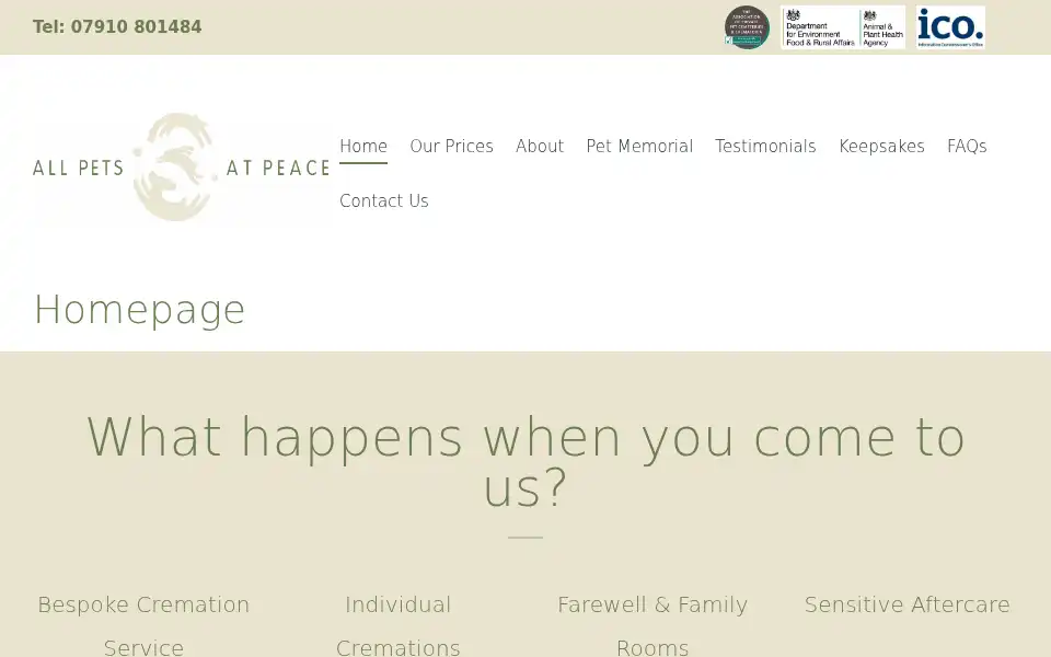 Screenshot of allpetsatpeace.co.uk