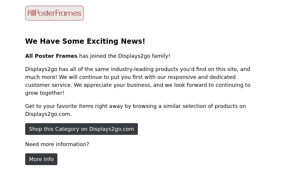 Screenshot of allposterframes.com