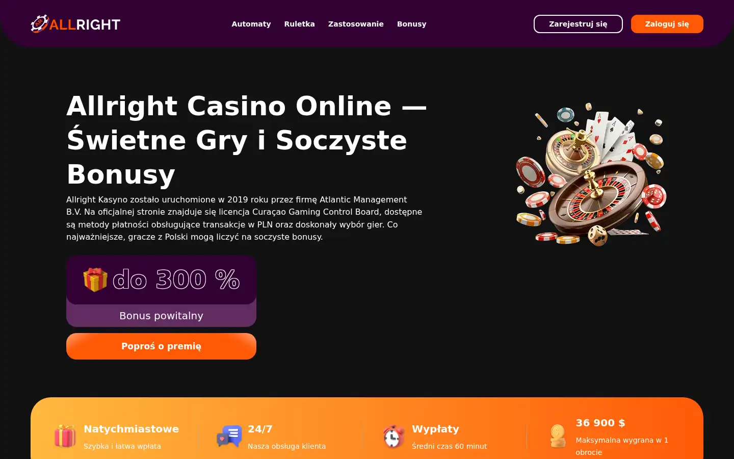 Screenshot of allrightcasinopl.pl