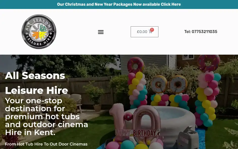 Screenshot of allseasonsleisurehire.co.uk