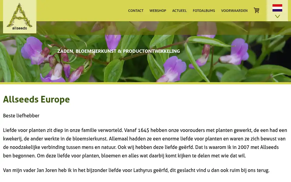 Screenshot of allseeds.eu