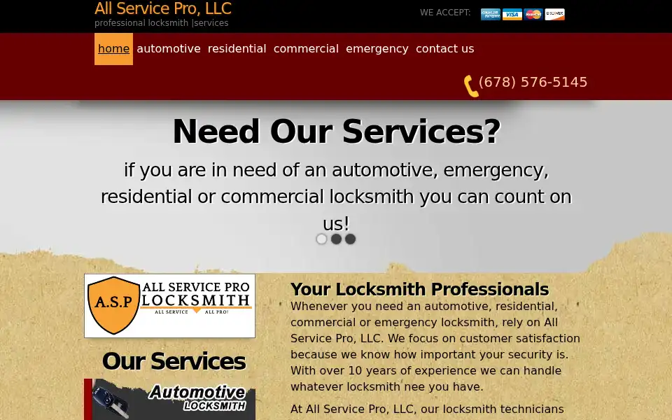 Screenshot of allserviceprolock.com