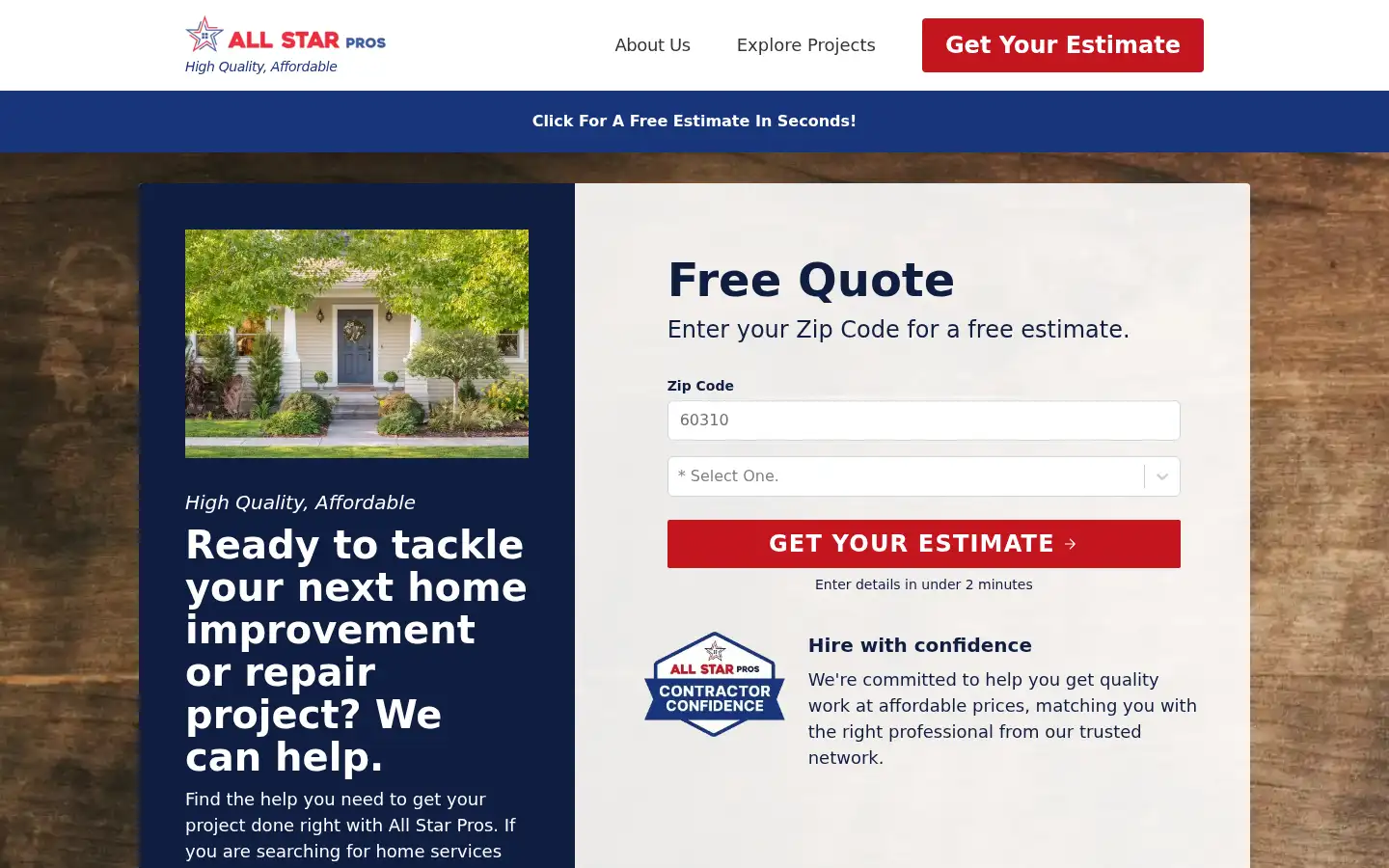 Screenshot of allstarpros.com