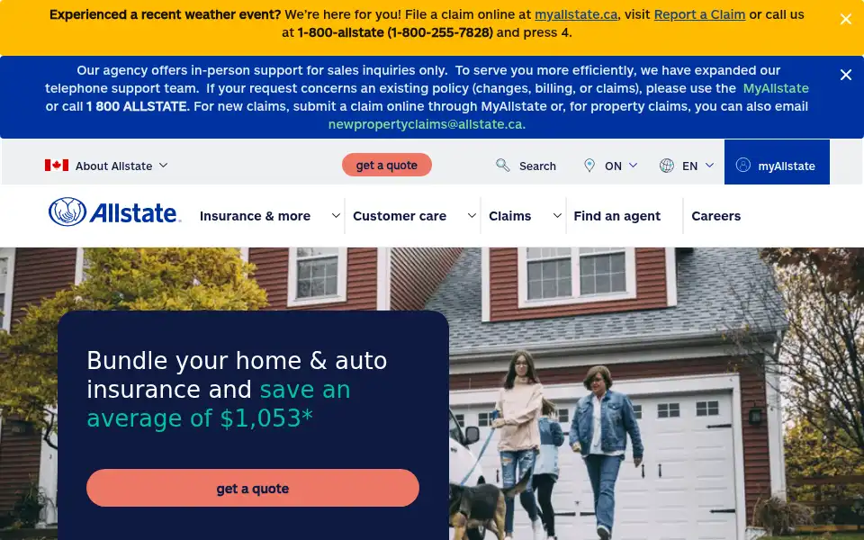 Screenshot of allstate.ca