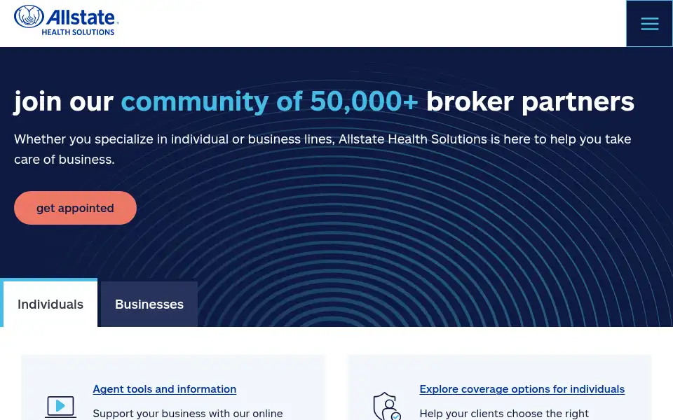 Screenshot of allstatehealth.com