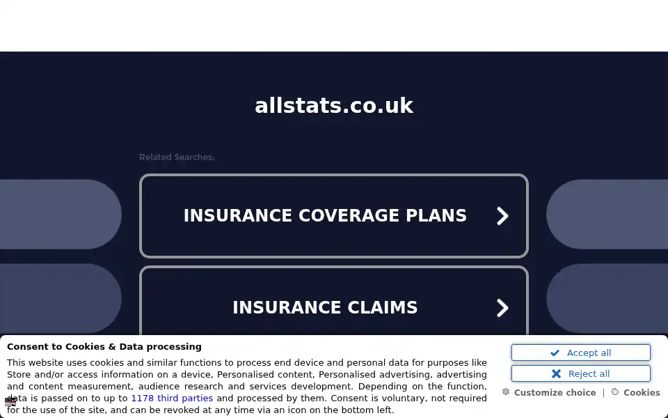 Screenshot of allstats.co.uk