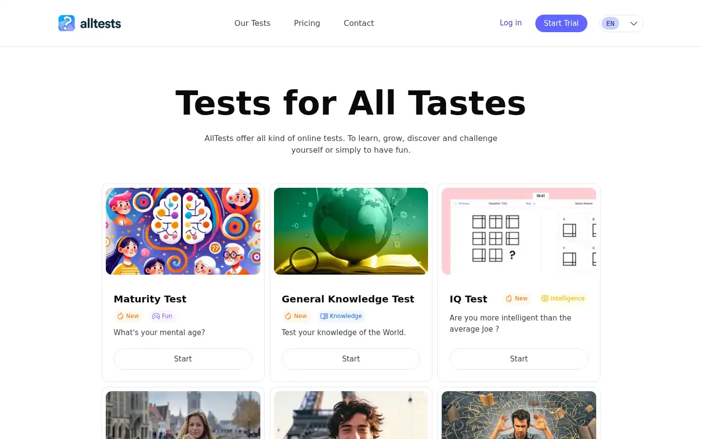 Screenshot of alltests.co