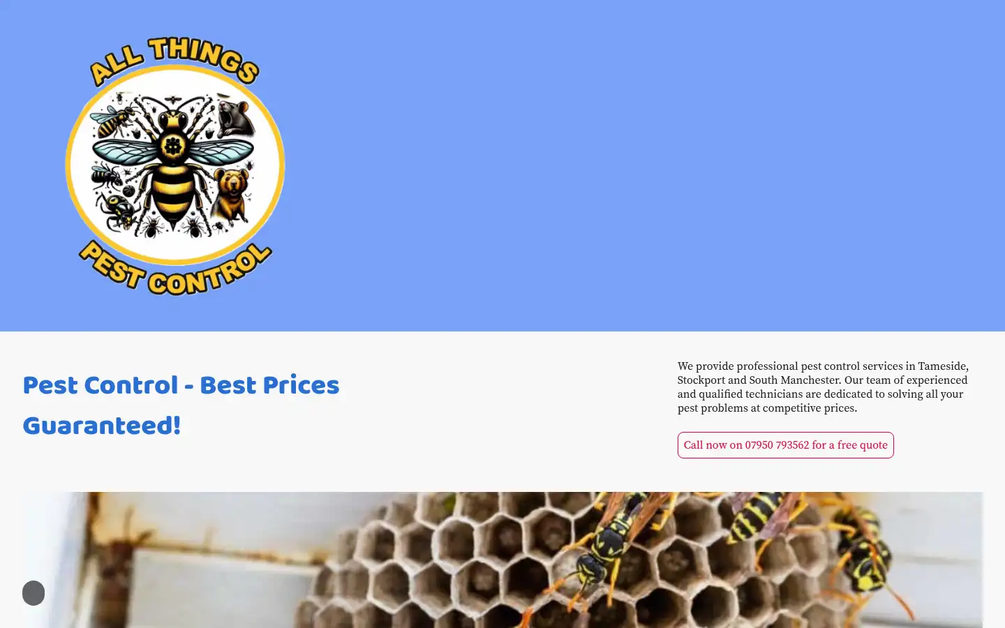 Screenshot of allthingspestcontrol.co.uk