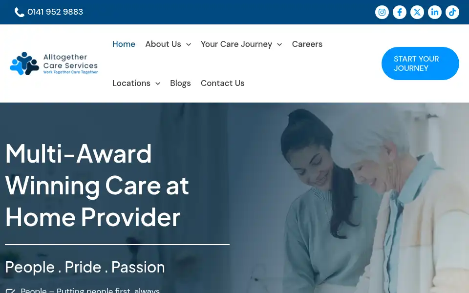 Screenshot of alltogethercareservices.com