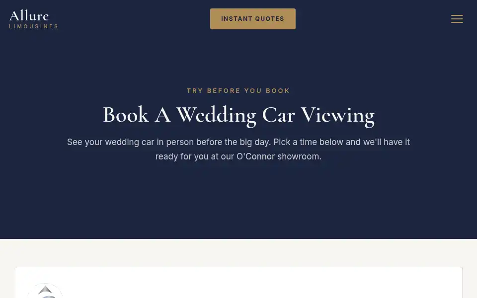 Screenshot of allurelimousines.com.au