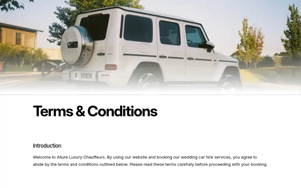 Screenshot of allureluxurychauffeurs.com.au