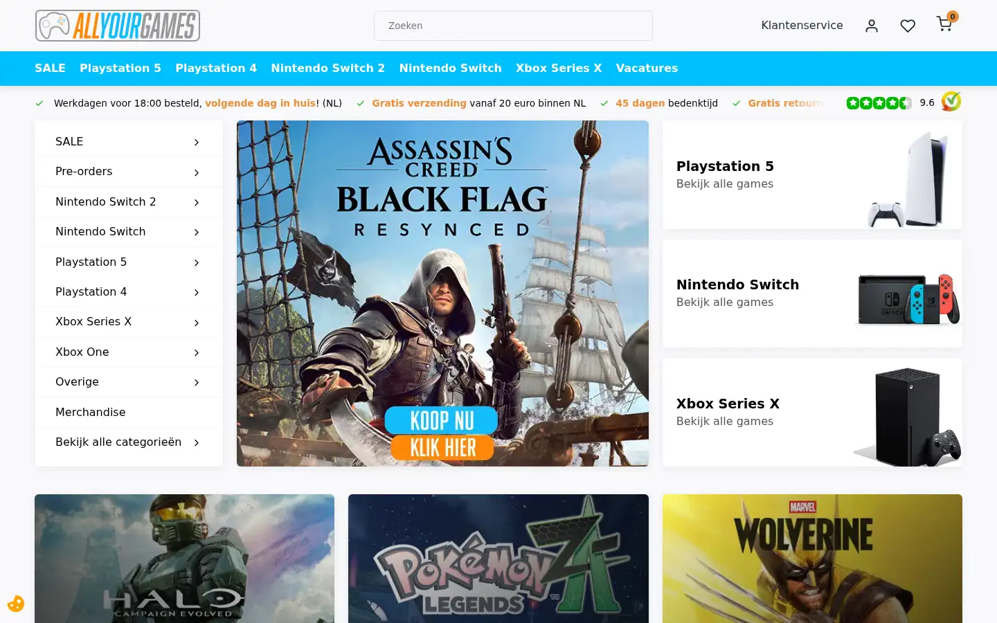 Screenshot of allyourgames.nl