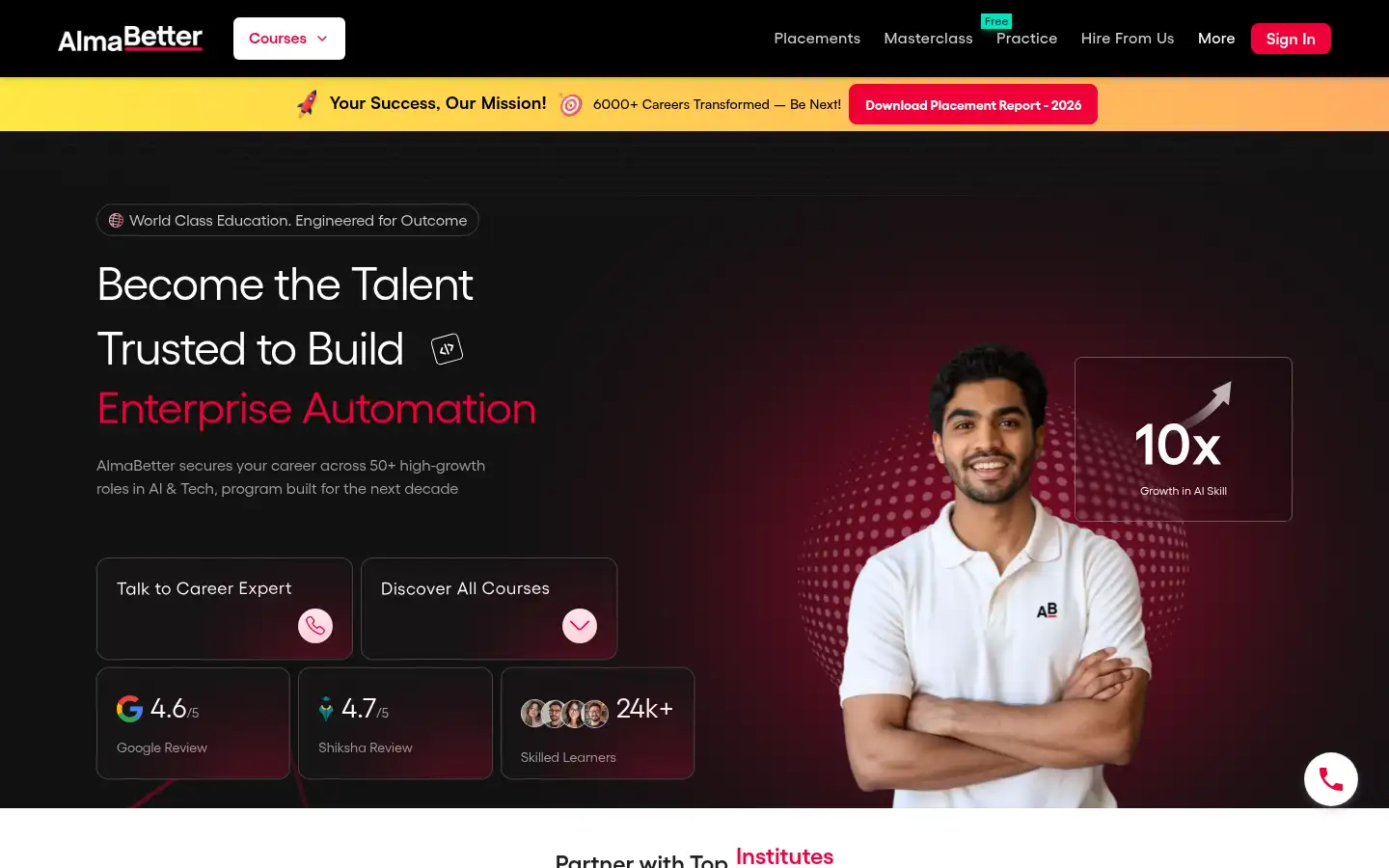 Screenshot of almabetter.com