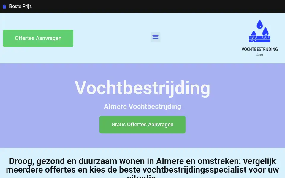 Screenshot of almerevochtbestrijding.com
