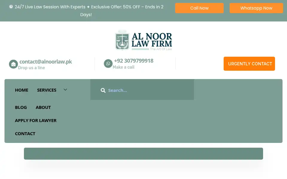 Screenshot of alnoorlaw.pk