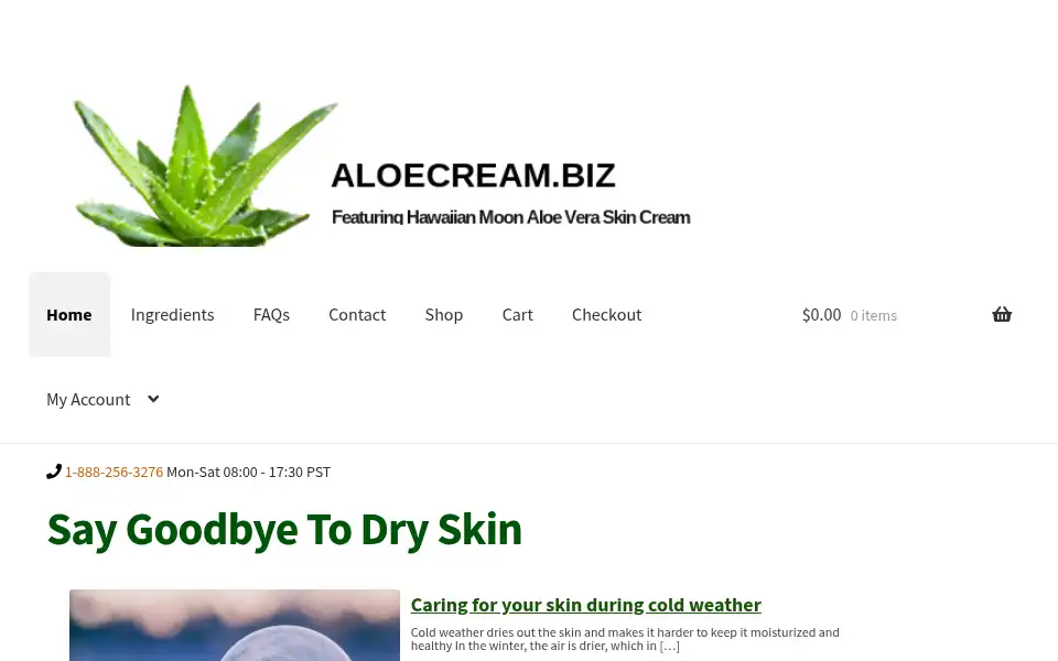 Screenshot of aloecream.biz