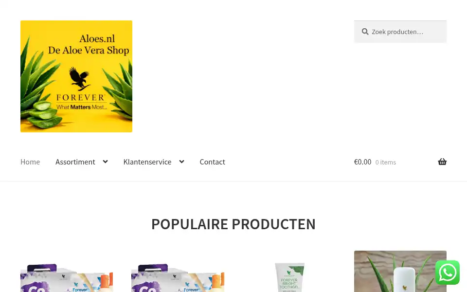 Screenshot of aloes.nl