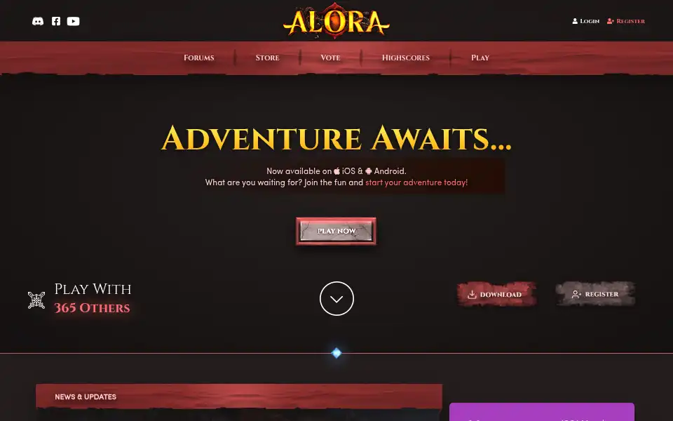 Screenshot of alora.io