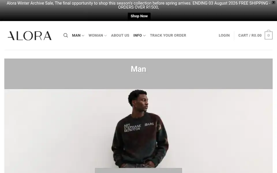 Screenshot of alora-sa.co.za