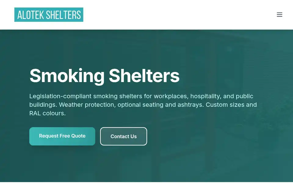 Screenshot of alotekshelters.co.uk