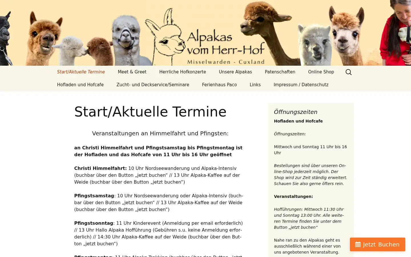 Screenshot of alpakas-vom-herr-hof.de