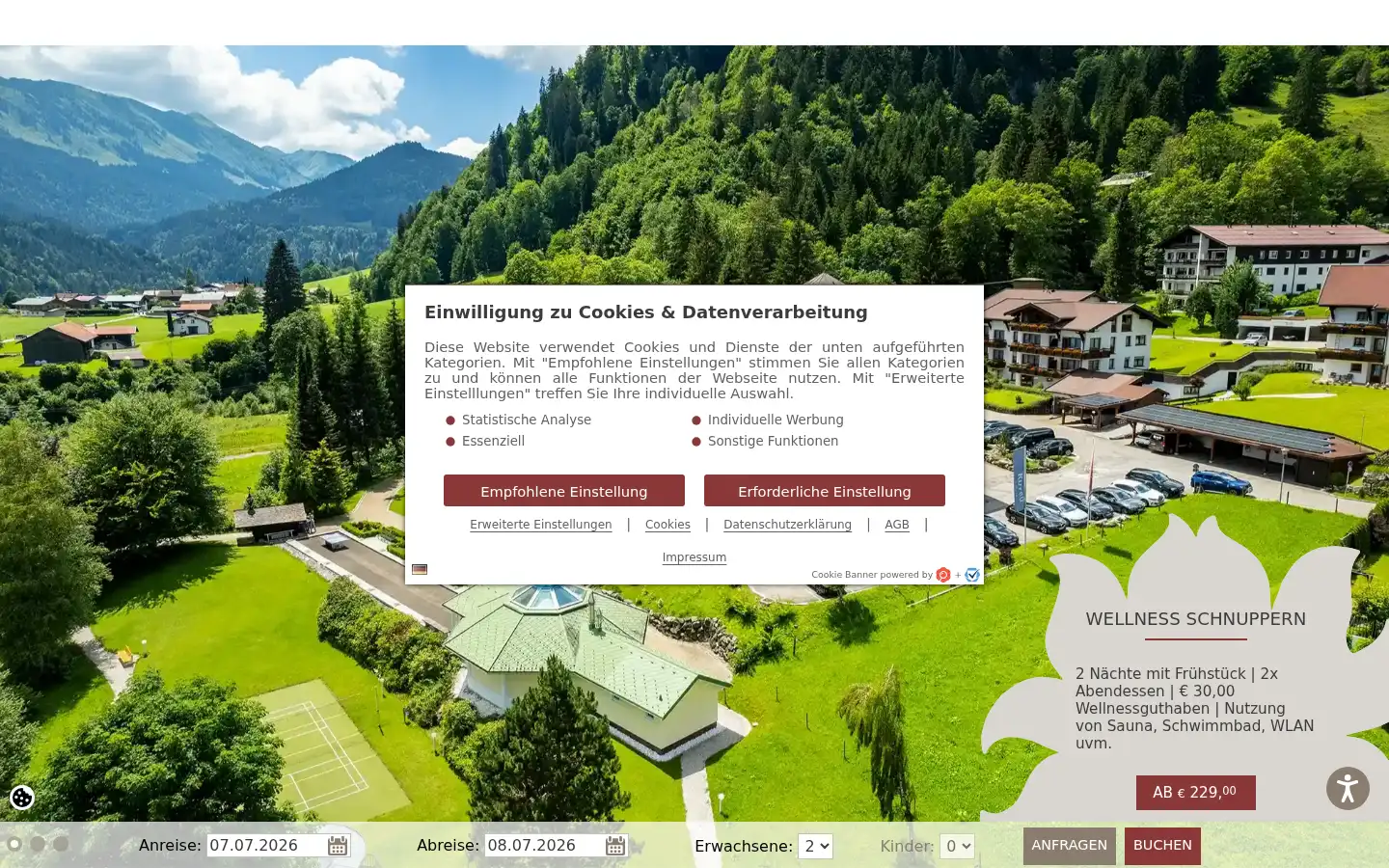 Screenshot of alpenhotel-oberstdorf.com
