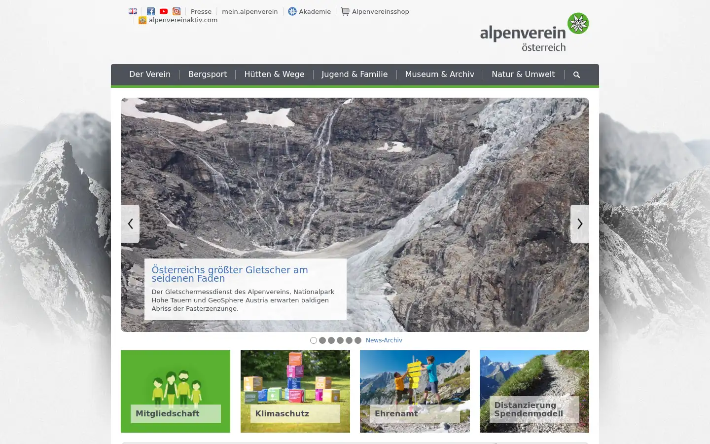 Screenshot of alpenverein.at