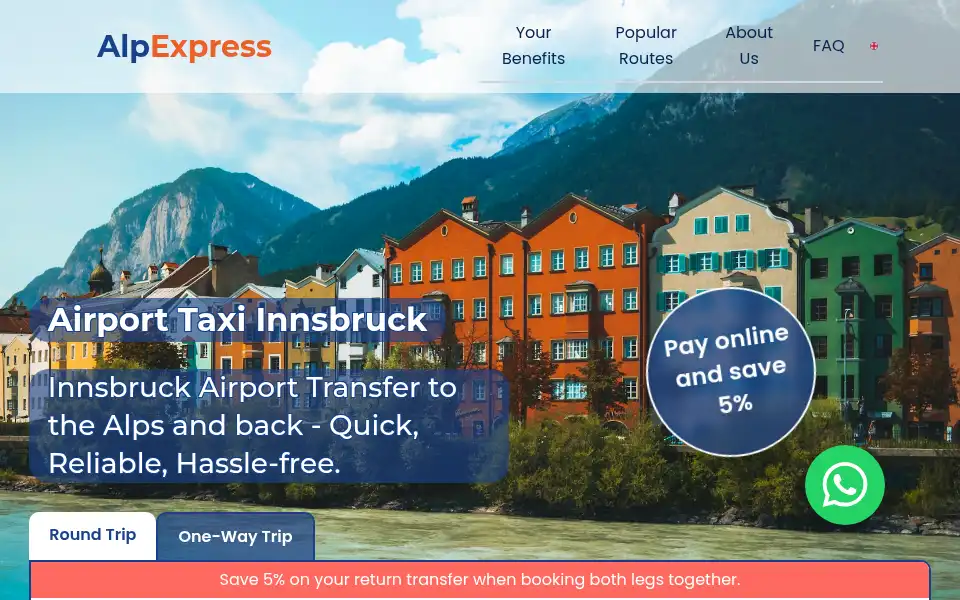 Screenshot of alpexpress.at