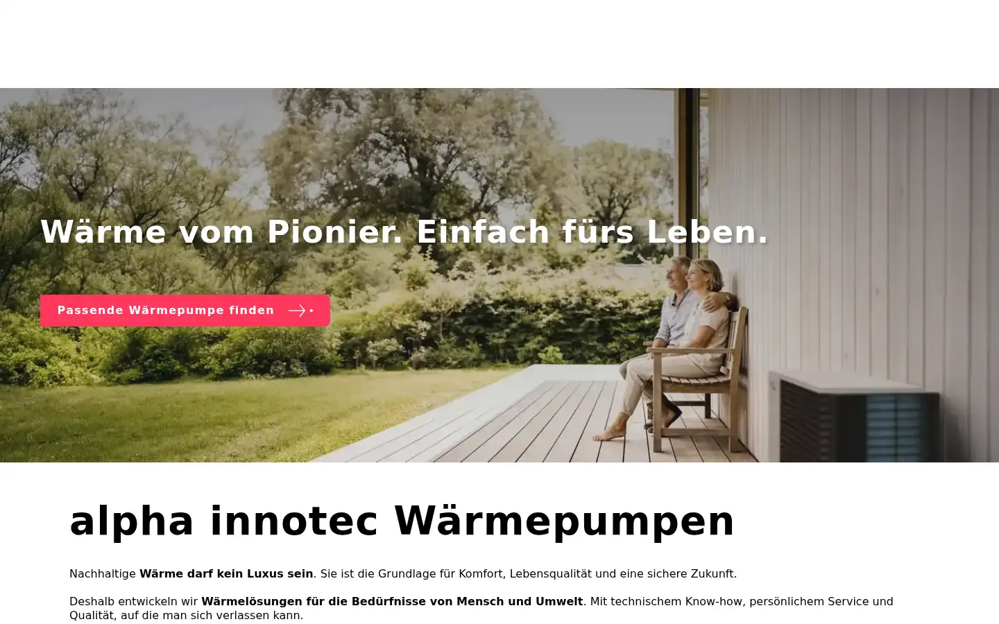 Screenshot of alpha-innotec.com