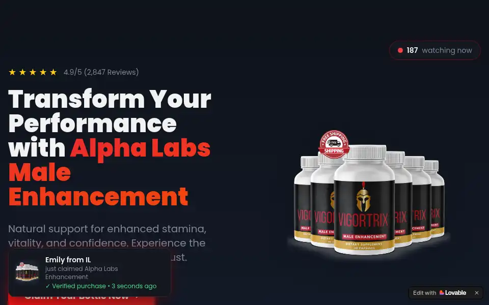 Screenshot of alpha-labs-usa.lovable.app