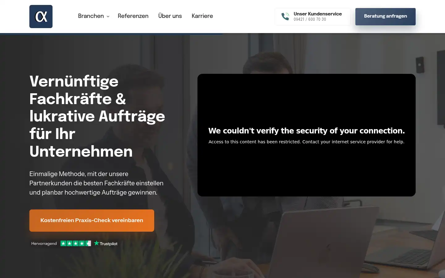 Screenshot of alpha-persona.de