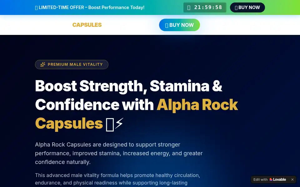 Screenshot of alpha-rock-store.lovable.app