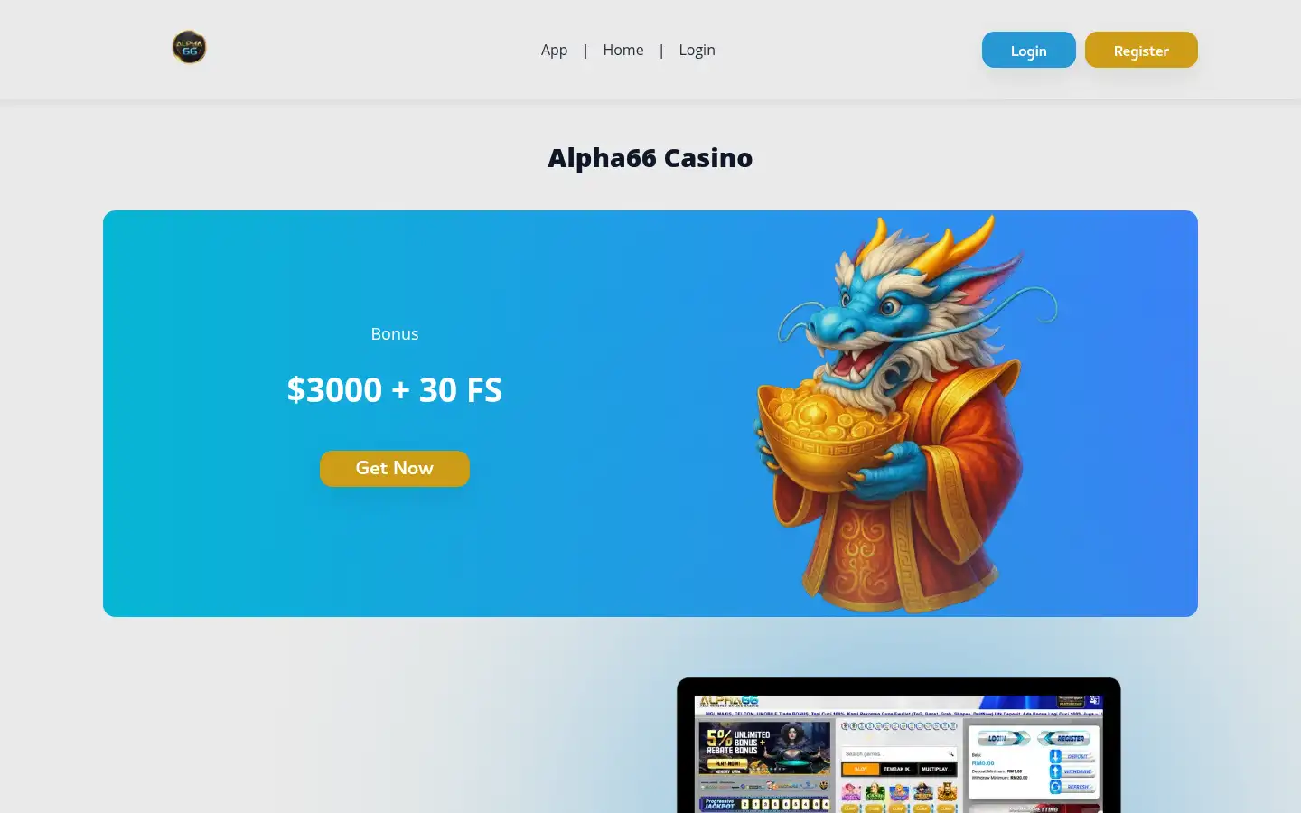 Screenshot of alpha66casino.com
