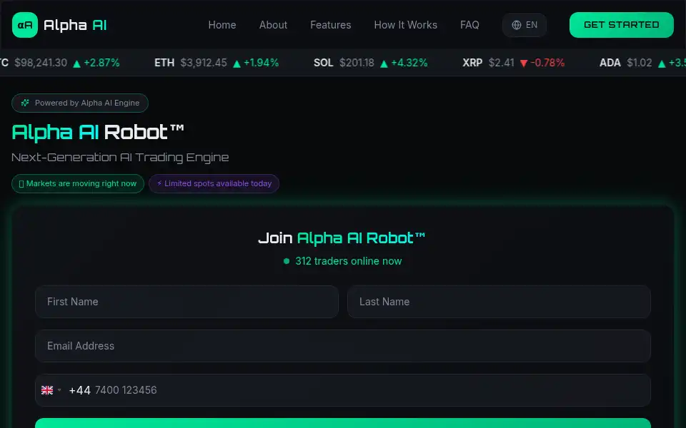 Screenshot of alphaairobot.com