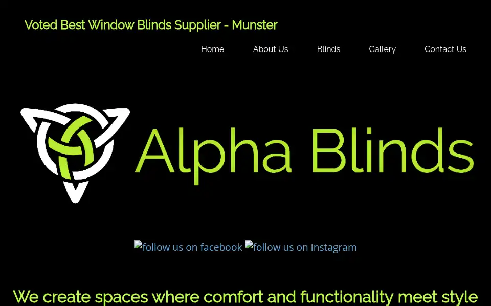 Screenshot of alphablinds.ie