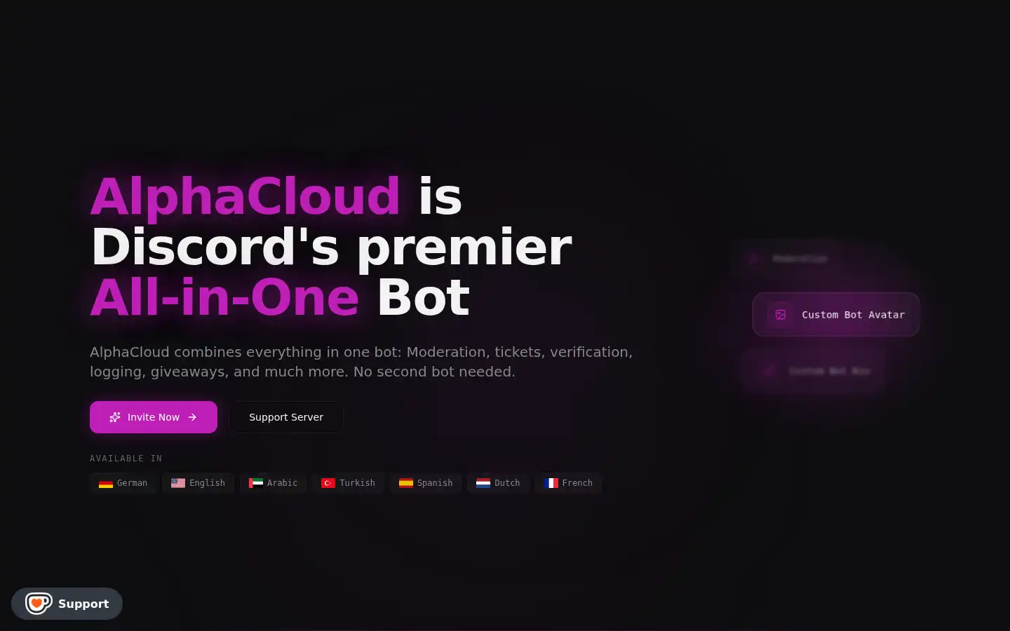 Screenshot of alphacloud.pro