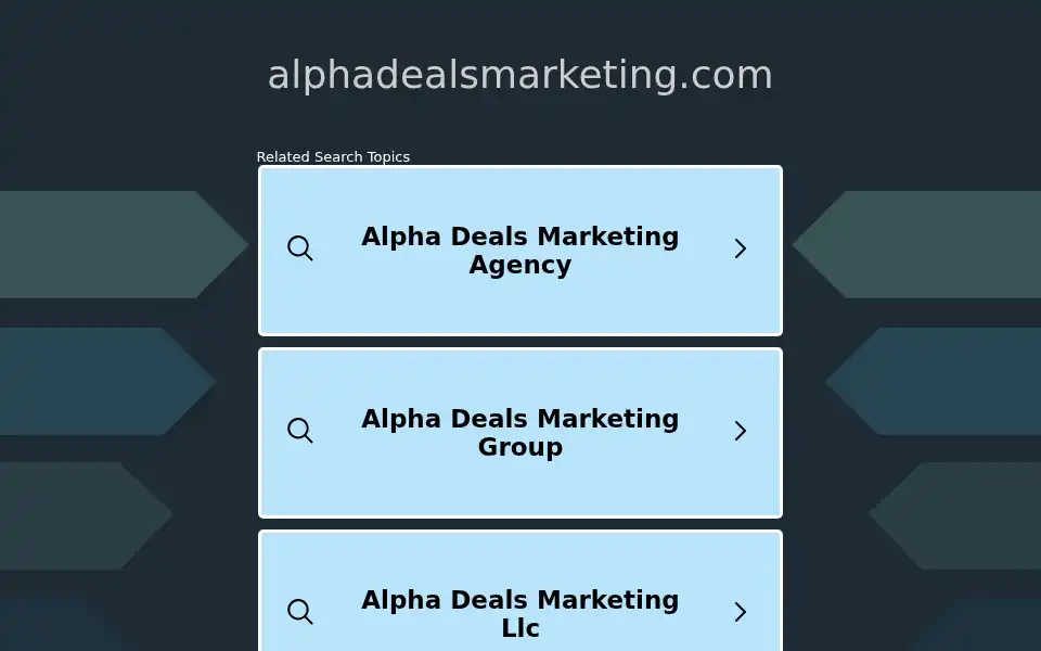 Screenshot of alphadealsmarketing.com
