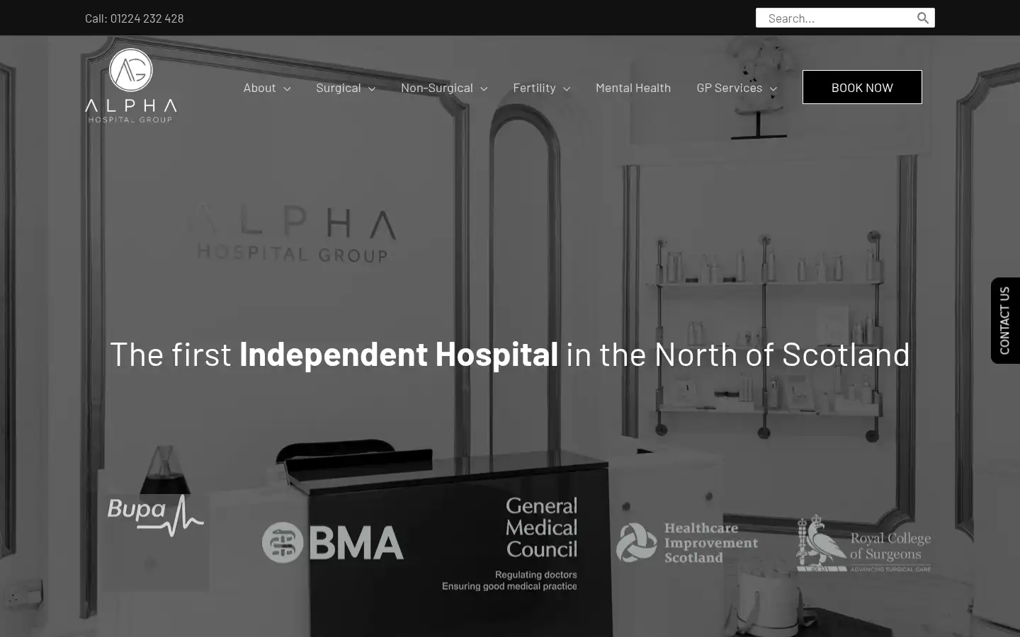 Screenshot of alphahospitalgroup.co.uk