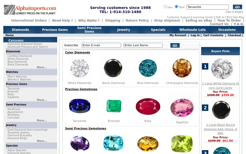Screenshot of alphaimports.com