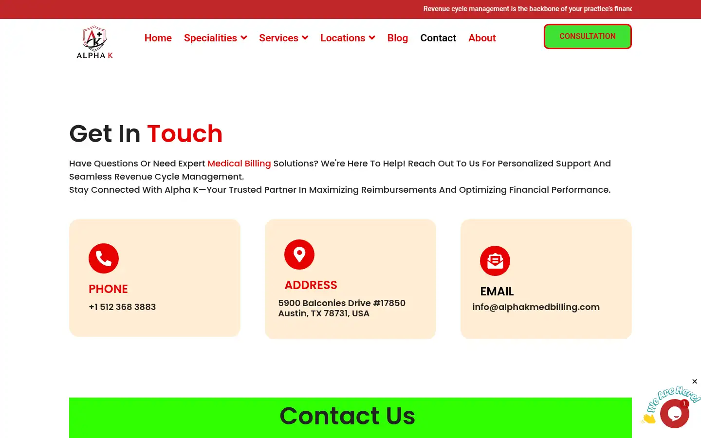 Screenshot of alphakmedbilling.com
