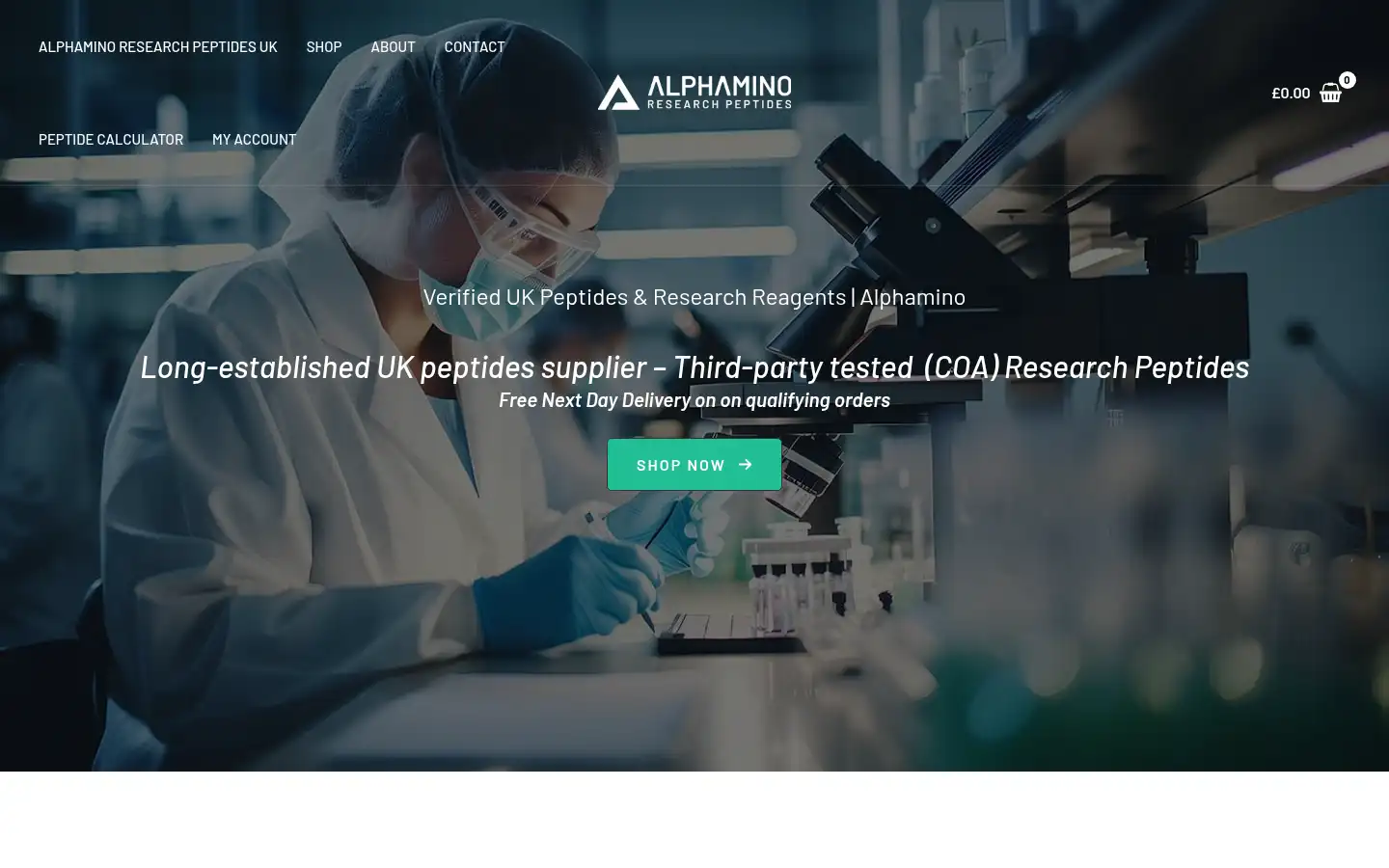 Screenshot of alphamino.co.uk