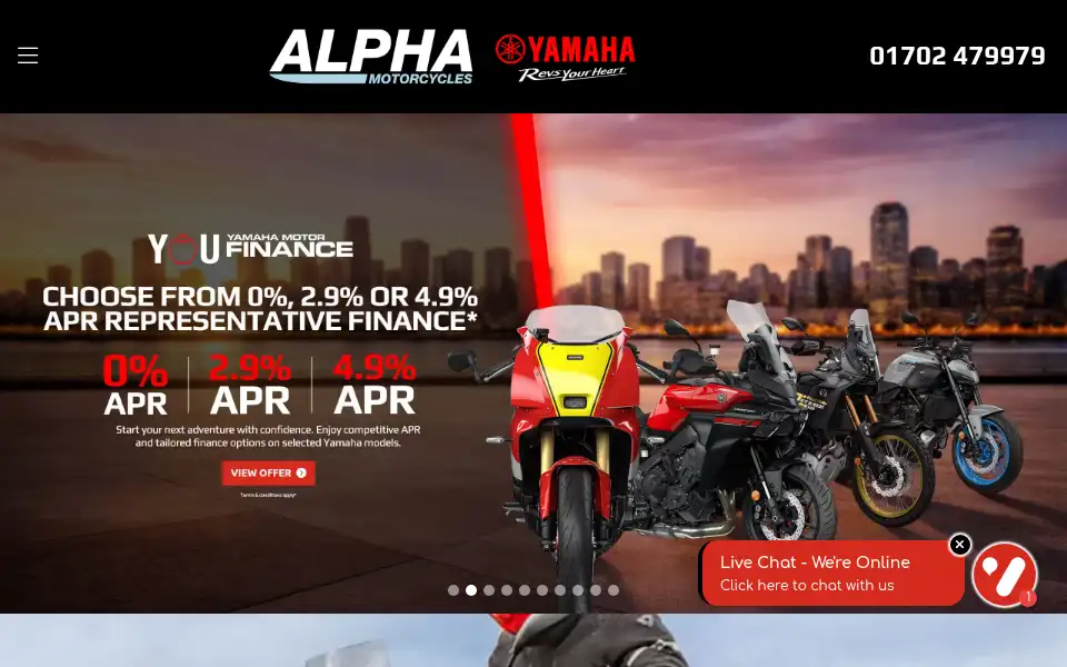 Screenshot of alphamotorcycles.co.uk