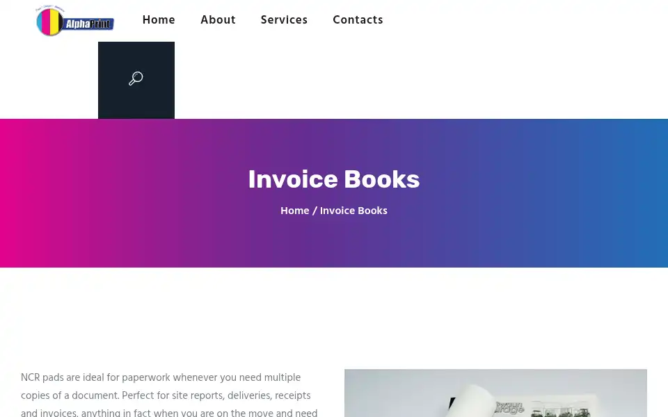 Screenshot of alphaprint.ie