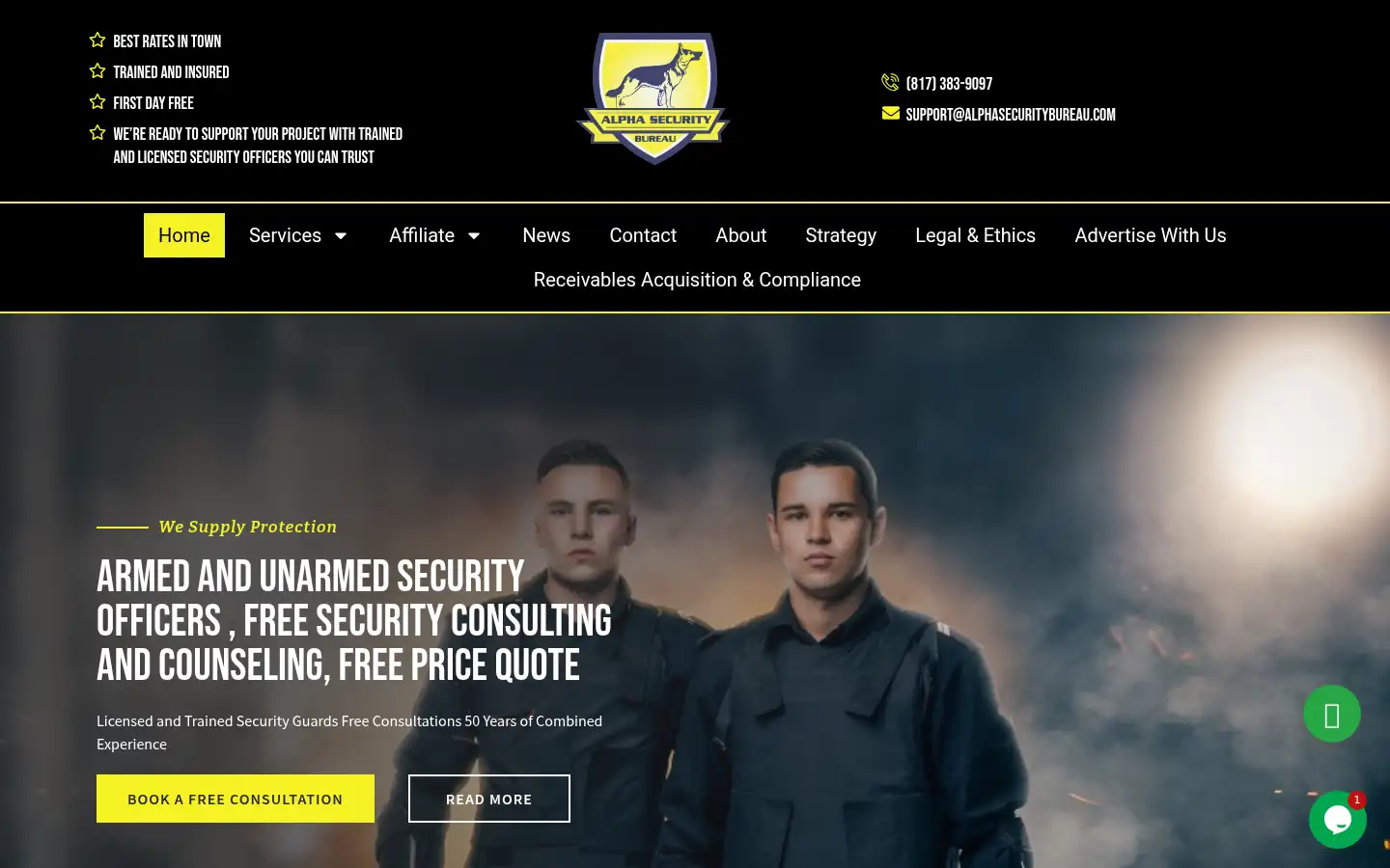 Screenshot of alphasecuritybureau.com