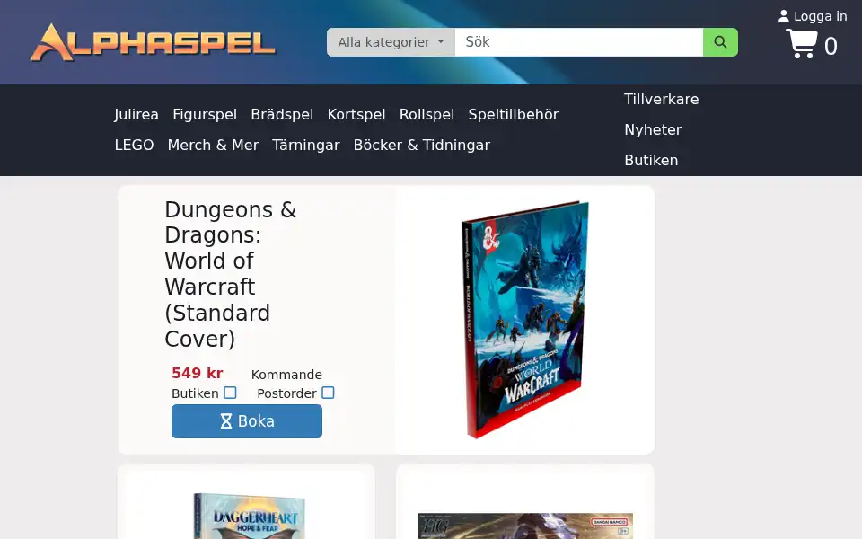 Screenshot of alphaspel.se