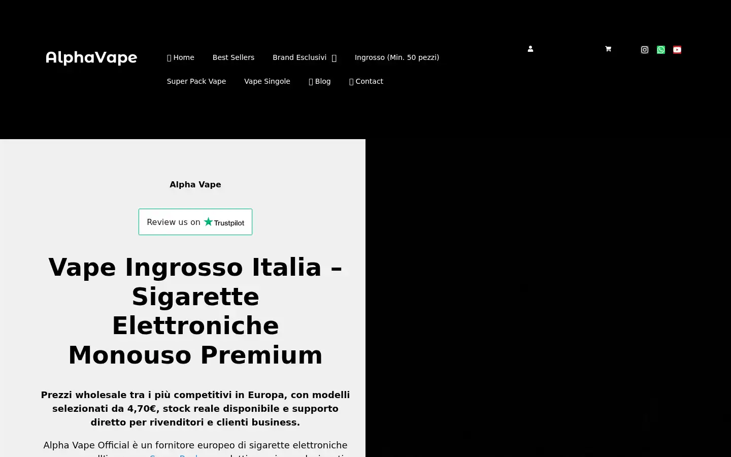 Screenshot of alphavapeofficial.com