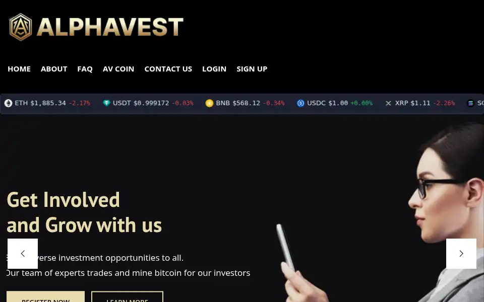 Screenshot of alphavest.co.uk
