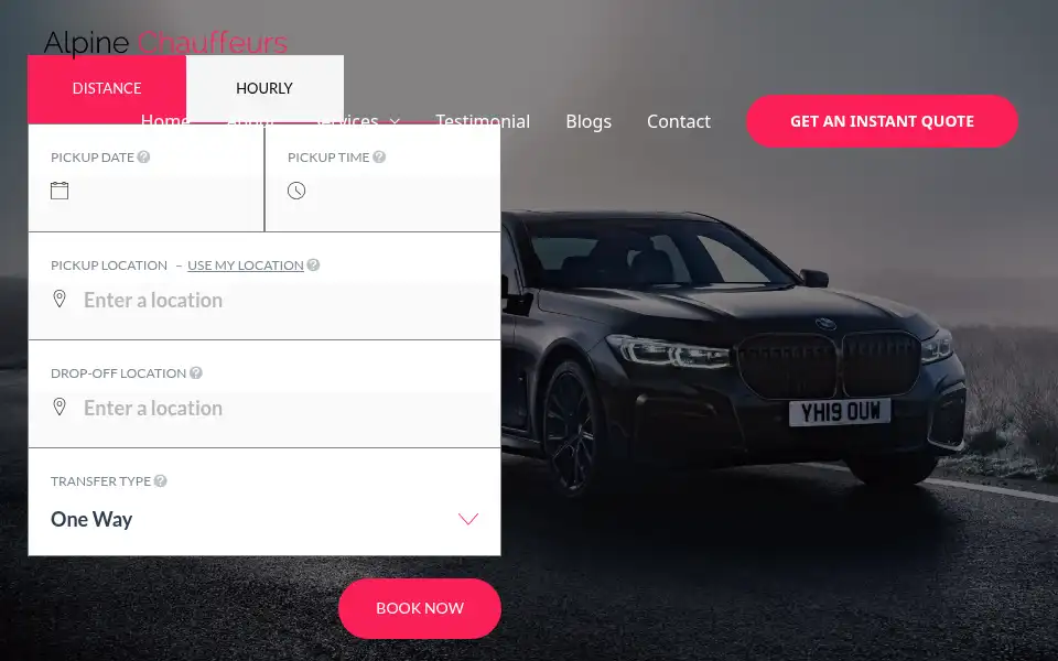 Screenshot of alpinechauffeurs.co.uk